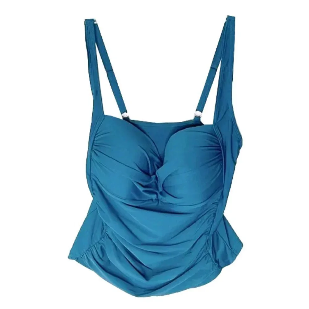 ❤️ 🆕 STRIKING Green Women’s bathing suit top Size XXL